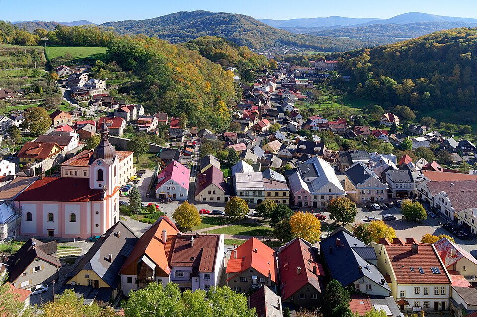 View of Štramberk from Štramberk Castle, Czech Republic Photo: Jakub Hałun, via Wikimedia Commons License: Creative Commons Attribution-ShareAlike 4.0 International (CC BY-SA 4.0) https://creativecommons.org/licenses/by-sa/4.0/