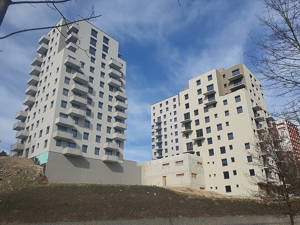 Three Towers, Liberec–Pavlovice (Liberec, Czech Republic) — photo by Anny32 — licensed under CC BY-SA 3.0 —https://creativecommons.org/licenses/by-sa/3.0/