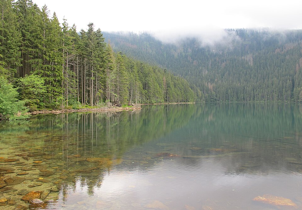 Černé Lake (Černé jezero), Černé and Čertovo Lake National Nature Reserve, near Železná Ruda, Klatovy District, Czech Republic — photo by Huhulenik / Wikimedia Commons / CC BY 3.0Licensed under the Creative Commons Attribution 3.0 Unported license (CC BY 3.0). No changes were made to the image.